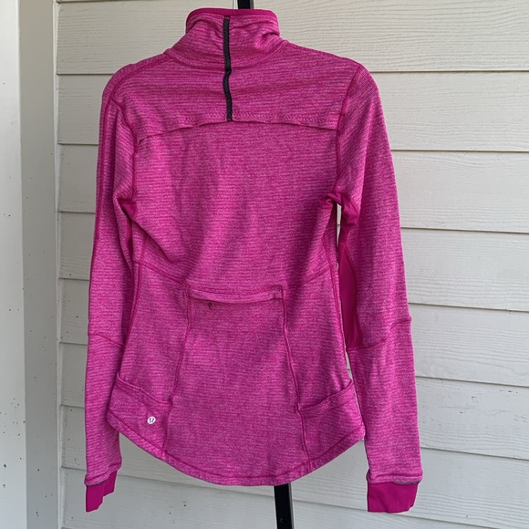 Lululemon athletica herringbone base runner 1/2 zip raspberry pullover jacket 8 - Picture 10 of 11